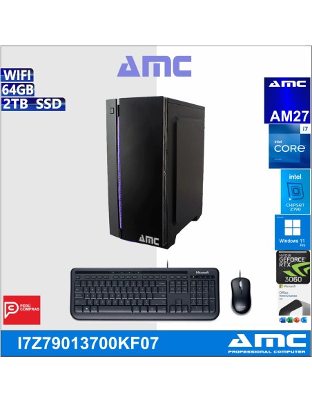 COMPUTADORA AMC CORE I7-13700KF, 3.40 GHZ, 64GB DDR5, 2TB SSD, WIND-11, 12GBV.