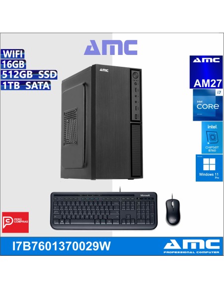 COMPUTADORA AMC CORE I7-13700, 2.10 GHZ, 16GB DDR4, 512 GB SSD/1 TB HDD, WIND-11.