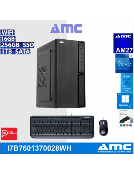 COMPUTADORA AMC CORE I7-13700, 2.10 GHZ, 16GB DDR4, 256 GB SSD/1 TB HDD, WIND-11.